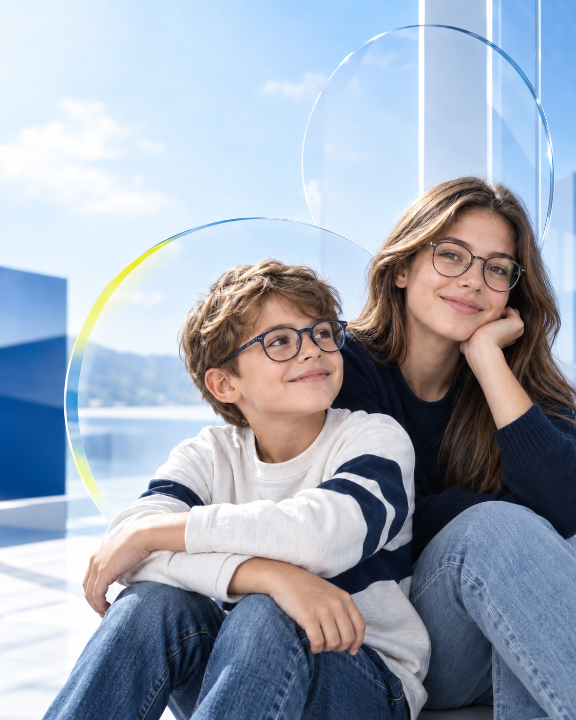 Due ragazzi con occhiali, protagonisti della campagna lenti ZEISS Kids & Teen